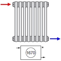 Zehnder Диагональное подключение радиаторов по бокам № 1670